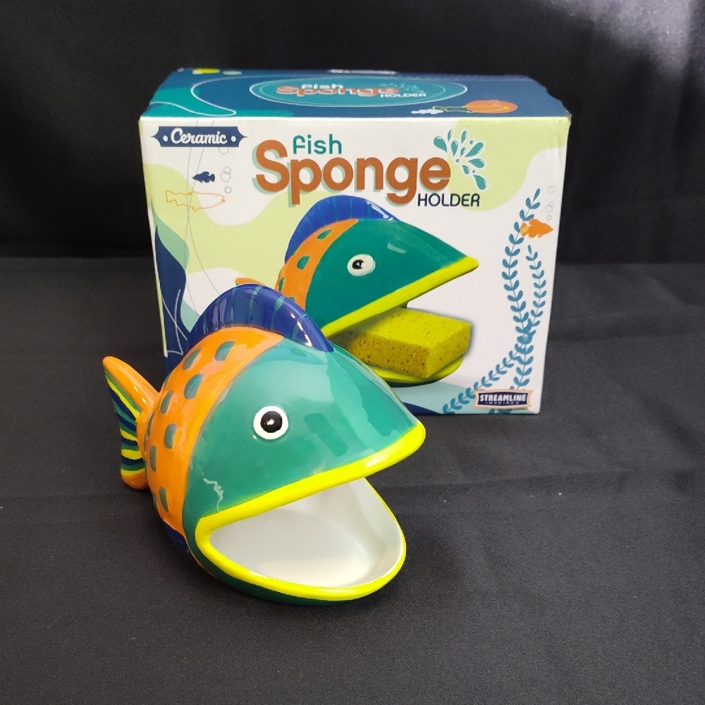 Ceramic Fish Sponge Holder - Multicolor by